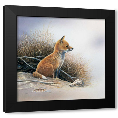 Little fox Black Modern Wood Framed Art Print by Weenink, Jan