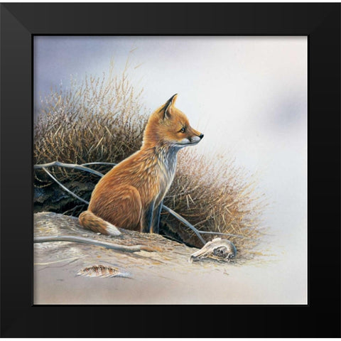 Little fox Black Modern Wood Framed Art Print by Weenink, Jan