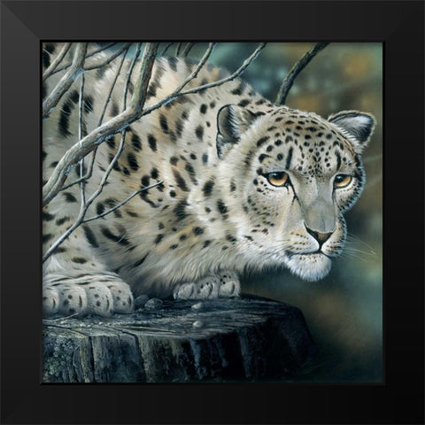 White tiger Black Modern Wood Framed Art Print by Weenink, Jan