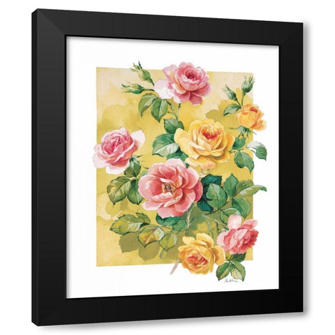 Pretty roses Black Modern Wood Framed Art Print with Double Matting by Kumorek, Krysztov
