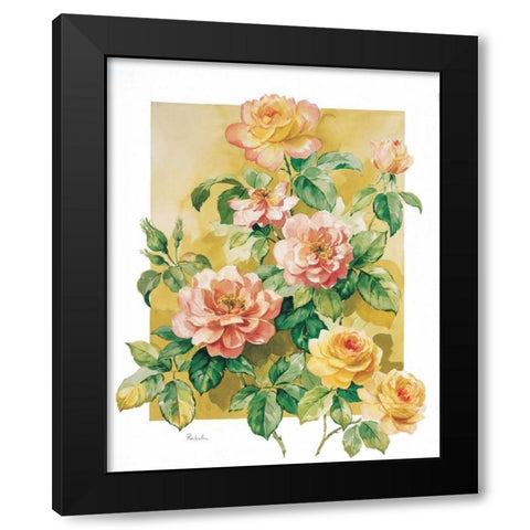 Charming roses Black Modern Wood Framed Art Print with Double Matting by Kumorek, Krysztov