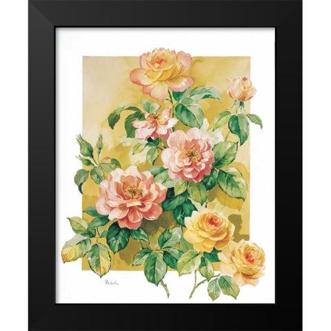 Charming roses Black Modern Wood Framed Art Print by Kumorek, Krysztov