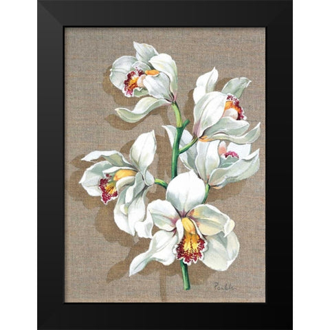 Pretty floral I Black Modern Wood Framed Art Print by Kumorek, Krysztov