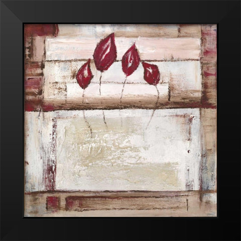 Floral set II Black Modern Wood Framed Art Print by Peters, Kristel