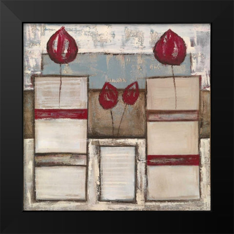 Floral set III Black Modern Wood Framed Art Print by Peters, Kristel