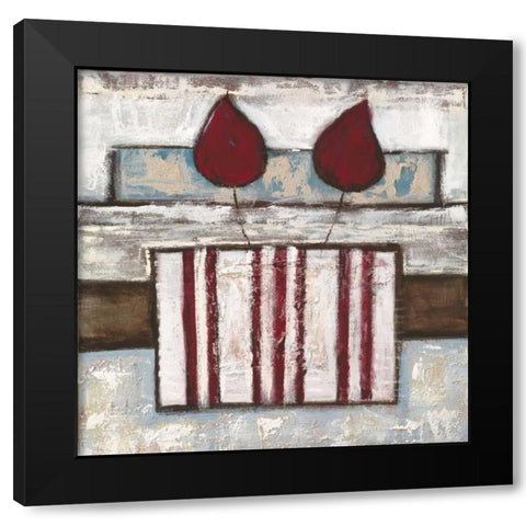 Floral set IV Black Modern Wood Framed Art Print by Peters, Kristel