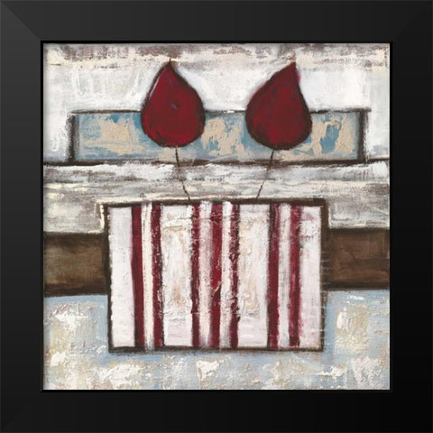 Floral set IV Black Modern Wood Framed Art Print by Peters, Kristel