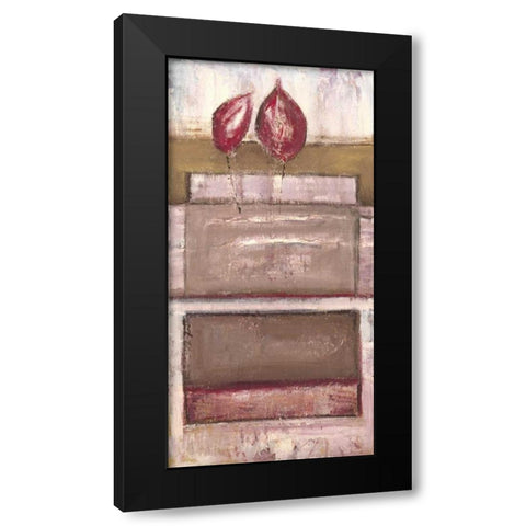 Floral set V Black Modern Wood Framed Art Print by Peters, Kristel