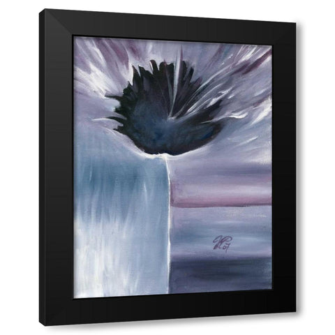 Purple bleu IV Black Modern Wood Framed Art Print with Double Matting by Peters, Kristel