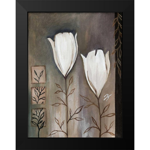 Tulip deco II Black Modern Wood Framed Art Print by Peters, Kristel