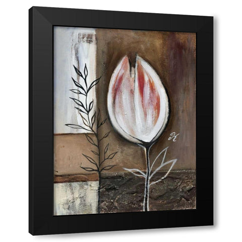 Tulip in brown IV Black Modern Wood Framed Art Print by Peters, Kristel