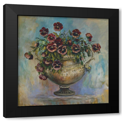 Red pansies delight Black Modern Wood Framed Art Print with Double Matting by Schottler, Katharina