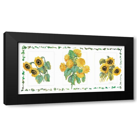 Flower trio II Black Modern Wood Framed Art Print with Double Matting by Schottler, Katharina