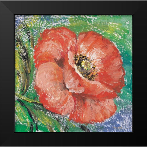 Poppy Black Modern Wood Framed Art Print by Schottler, Katharina