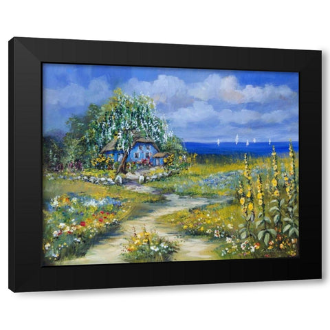 Sailing in the Summer Black Modern Wood Framed Art Print by Schottler, Katharina