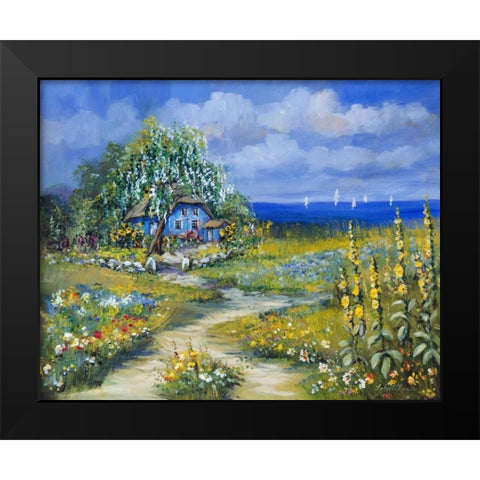 Sailing in the Summer Black Modern Wood Framed Art Print by Schottler, Katharina