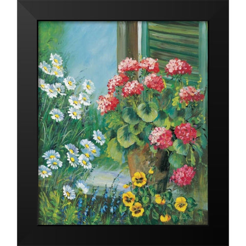 Flowers at your window Black Modern Wood Framed Art Print by Schottler, Katharina