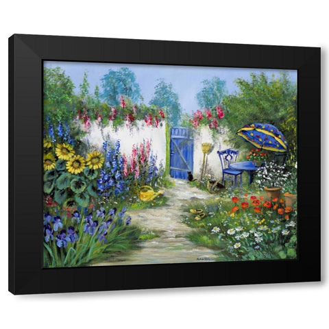 Sparkling backyard Black Modern Wood Framed Art Print with Double Matting by Schottler, Katharina