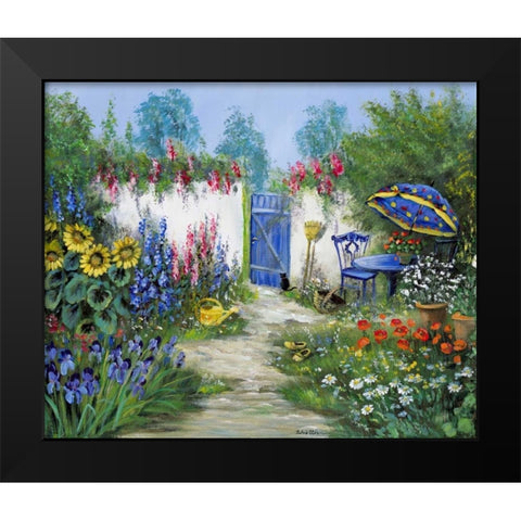 Sparkling backyard Black Modern Wood Framed Art Print by Schottler, Katharina