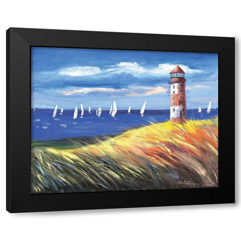Lighthouse II Black Modern Wood Framed Art Print with Double Matting by Schottler, Katharina