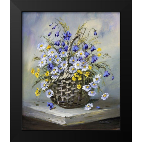 Colourful basket Black Modern Wood Framed Art Print by Schottler, Katharina