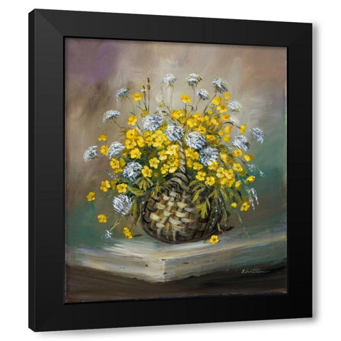 Basket in yellow Black Modern Wood Framed Art Print with Double Matting by Schottler, Katharina