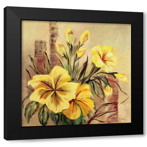 Yellow creation II Black Modern Wood Framed Art Print with Double Matting by Schottler, Katharina