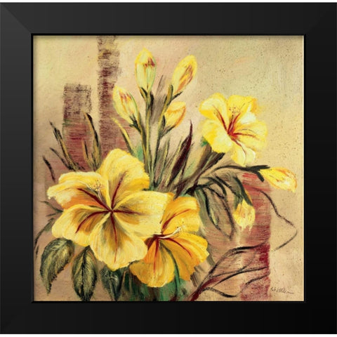Yellow creation II Black Modern Wood Framed Art Print by Schottler, Katharina