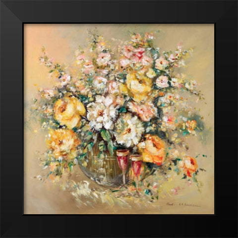 Bouqette classico I Black Modern Wood Framed Art Print by Schottler, Katharina