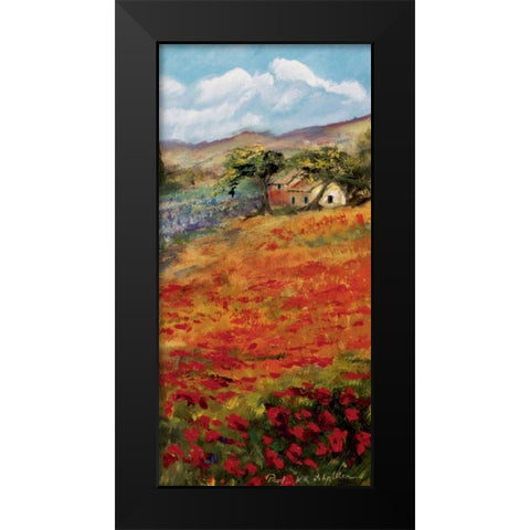 Italy red field Black Modern Wood Framed Art Print by Schottler, Katharina