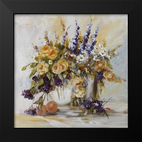 Classico Flowers Black Modern Wood Framed Art Print by Schottler, Katharina