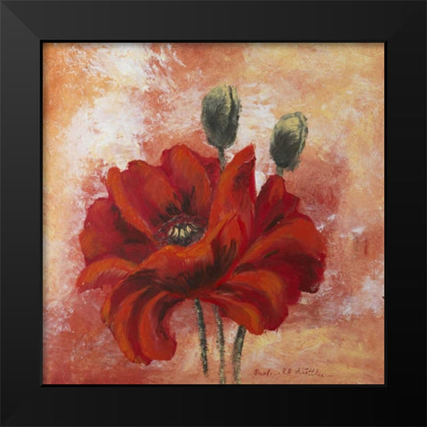 Poppy I  Black Modern Wood Framed Art Print by Schottler, Katharina