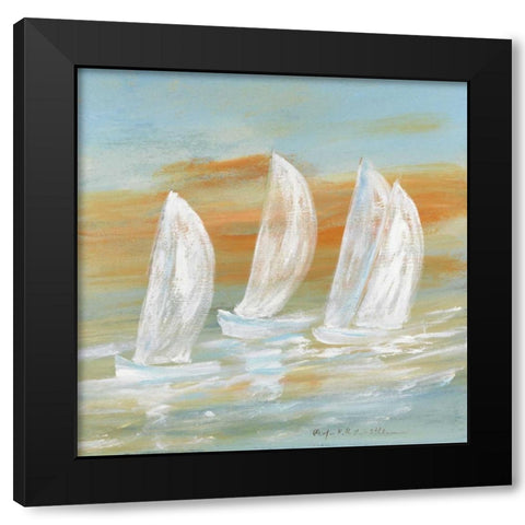 Sailing I Black Modern Wood Framed Art Print with Double Matting by Schottler, Katharina