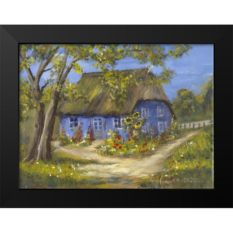 Bleu House II Black Modern Wood Framed Art Print by Schottler, Katharina