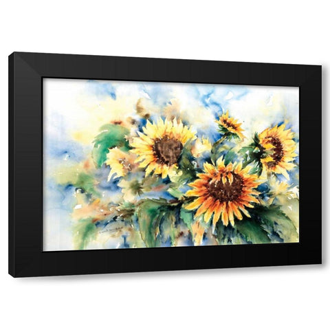 A bouquet of sunflowers Black Modern Wood Framed Art Print by Kalsbeek-Vlasma, Klaske