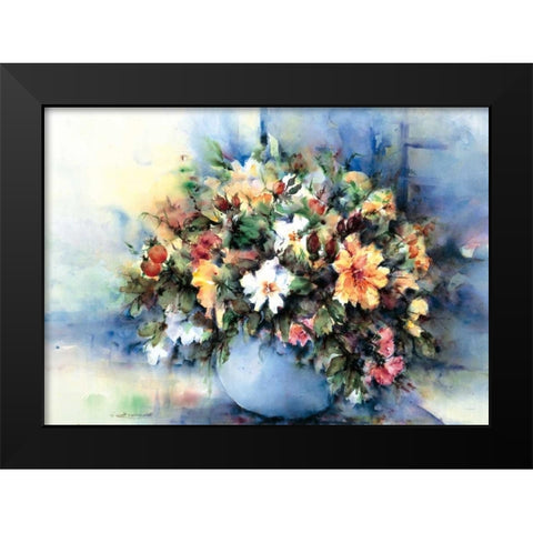 Roses from my garden Black Modern Wood Framed Art Print by Kalsbeek-Vlasma, Klaske