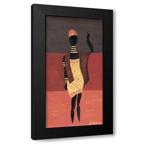 Afric figura II Black Modern Wood Framed Art Print with Double Matting by Manek, Sabira