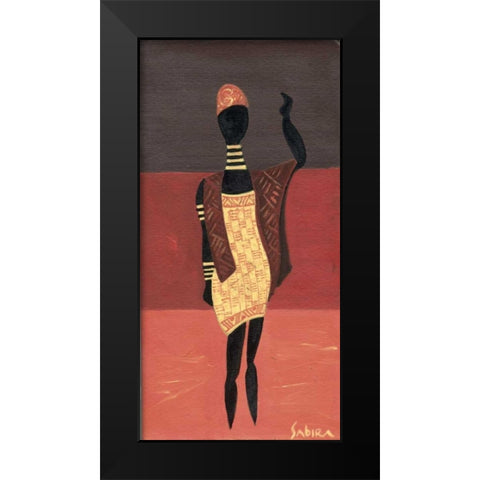 Afric figura II Black Modern Wood Framed Art Print by Manek, Sabira