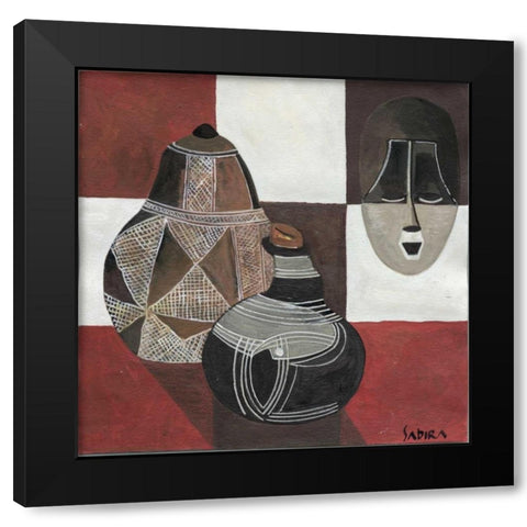 Africa sybol Black Modern Wood Framed Art Print by Manek, Sabira