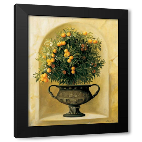 Oranges Black Modern Wood Framed Art Print by du Ciel, Milieu