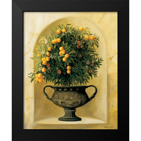 Oranges Black Modern Wood Framed Art Print by du Ciel, Milieu
