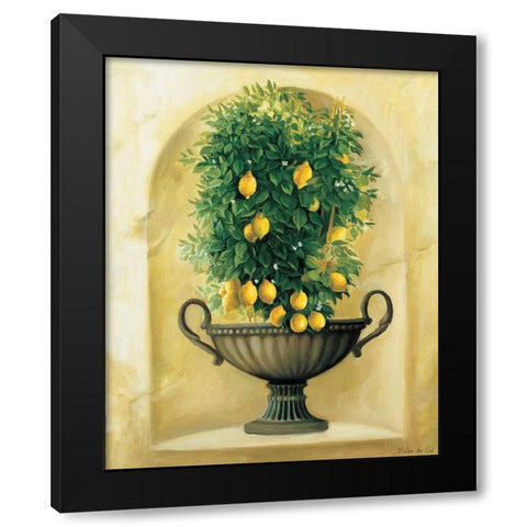 Citrons Black Modern Wood Framed Art Print with Double Matting by du Ciel, Milieu