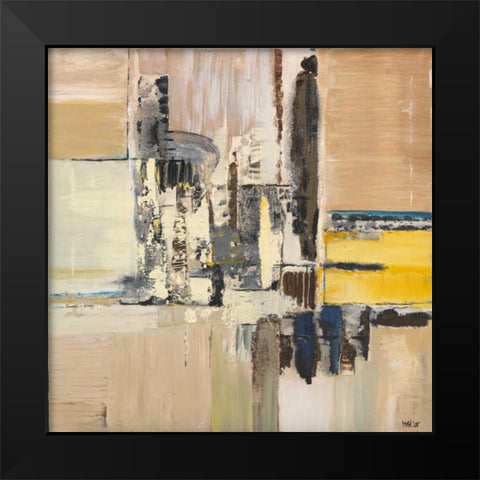 Splash square Black Modern Wood Framed Art Print by van Engelshoven, Marie T