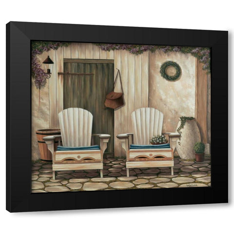 Chairs  Black Modern Wood Framed Art Print with Double Matting by Schutte, Michel