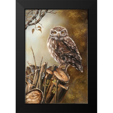Sleeping bird Black Modern Wood Framed Art Print by Schutte, Michel