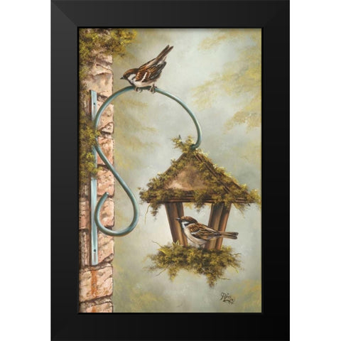 My House Black Modern Wood Framed Art Print by Schutte, Michel