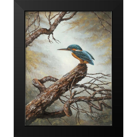 Checking up Black Modern Wood Framed Art Print by Schutte, Michel