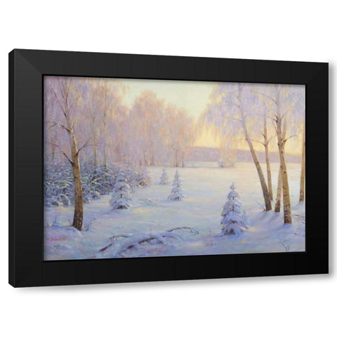 Winter I Black Modern Wood Framed Art Print with Double Matting by Arndt, Nicolaj