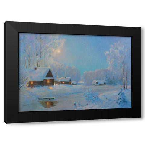 Winter II Black Modern Wood Framed Art Print with Double Matting by Arndt, Nicolaj