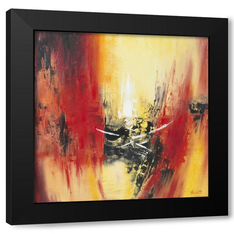 Orange Red II Black Modern Wood Framed Art Print with Double Matting by Geurts, Nelly